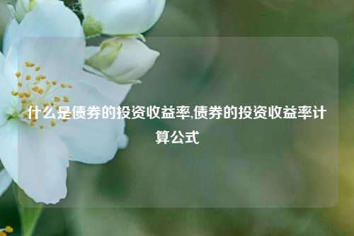 什么是债券的投资收益率,债券的投资收益率计算公式