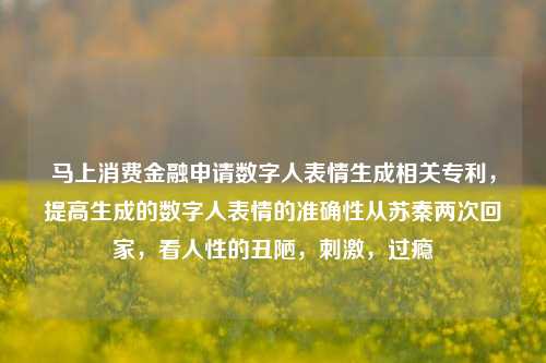 马上消费金融申请数字人表情生成相关专利，提高生成的数字人表情的准确性从苏秦两次回家，看人性的丑陋，刺激，过瘾