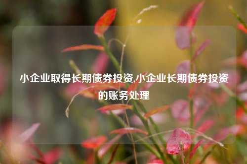 小企业取得长期债券投资,小企业长期债券投资的账务处理