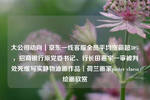 大公司动向｜京东一线客服全员平均涨薪超30%，招商银行原党委书记、行长田惠宇一审被判处死缓写实静物油画作品︱荷兰画家pieter claesz绘画欣赏