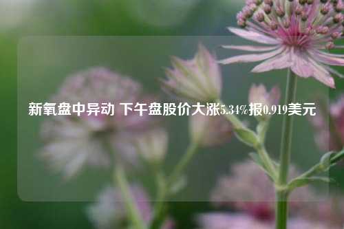 新氧盘中异动 下午盘股价大涨5.34%报0.919美元