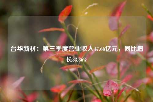 台华新材：第三季度营业收入17.66亿元，同比增长33.86%