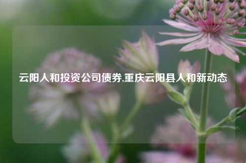 云阳人和投资公司债券,重庆云阳县人和新动态