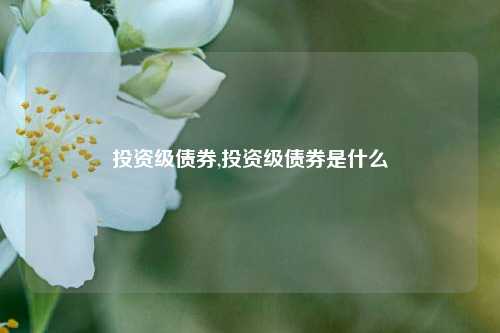 投资级债券,投资级债券是什么