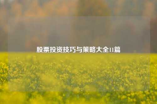 股票投资技巧与策略大全11篇