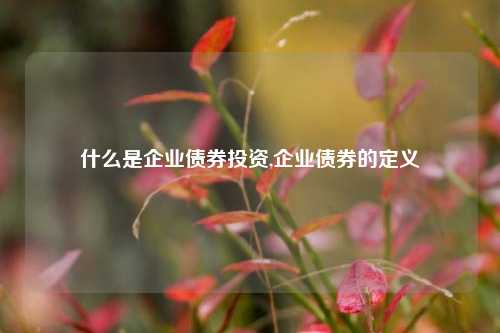 什么是企业债券投资,企业债券的定义