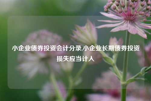 小企业债券投资会计分录,小企业长期债券投资损失应当计入