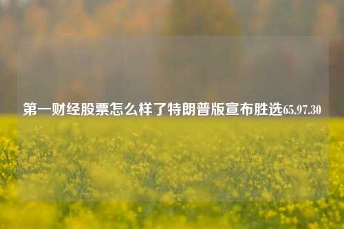 第一财经股票怎么样了特朗普版宣布胜选65.97.30