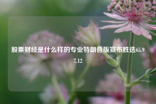 股票财经是什么样的专业特朗普版宣布胜选65.97.12