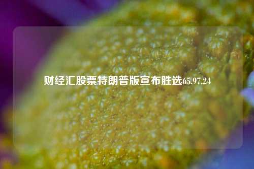 财经汇股票特朗普版宣布胜选65.97.24