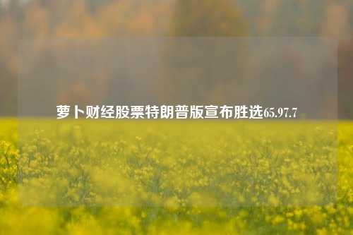 萝卜财经股票特朗普版宣布胜选65.97.7