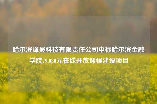 哈尔滨烽晟科技有限责任公司中标哈尔滨金融学院79,030元在线开放课程建设项目