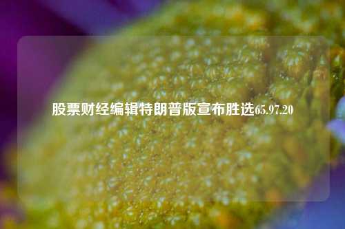 股票财经编辑特朗普版宣布胜选65.97.20