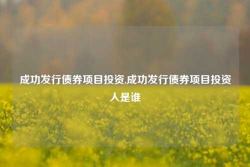 成功发行债券项目投资,成功发行债券项目投资人是谁