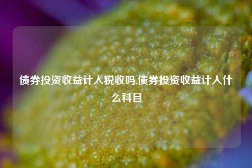 债券投资收益计入税收吗,债券投资收益计入什么科目