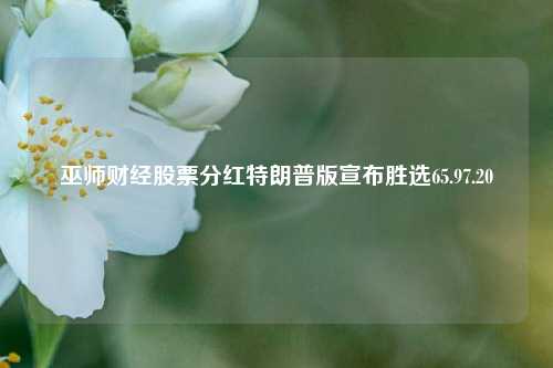 巫师财经股票分红特朗普版宣布胜选65.97.20