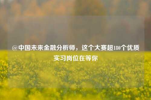 @中国未来金融分析师，这个大赛超180个优质实习岗位在等你