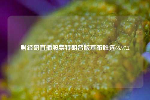 财经哥直播股票特朗普版宣布胜选65.97.2