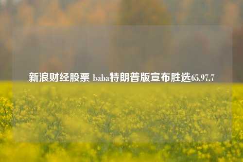 新浪财经股票 baba特朗普版宣布胜选65.97.7