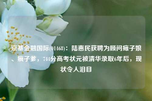 京基金融国际(01468)：陆惠民获聘为顾问瘫子娘、疯子爹，744分高考状元被清华录取6年后，现状令人泪目