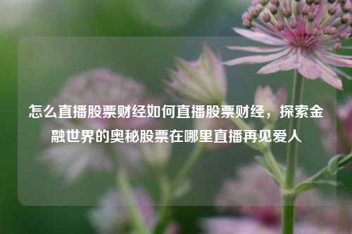 怎么直播股票财经如何直播股票财经，探索金融世界的奥秘股票在哪里直播再见爱人