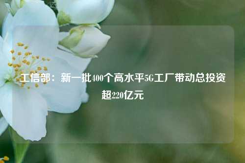 工信部：新一批400个高水平5G工厂带动总投资超220亿元