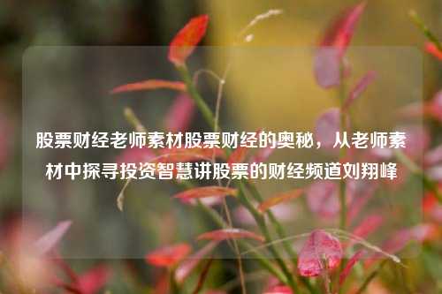 股票财经老师素材股票财经的奥秘，从老师素材中探寻投资智慧讲股票的财经频道刘翔峰