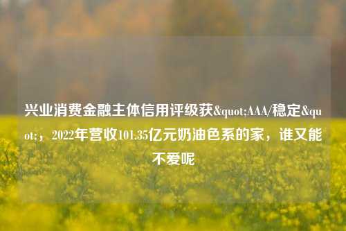 兴业消费金融主体信用评级获"AAA/稳定"，2022年营收101.35亿元奶油色系的家，谁又能不爱呢