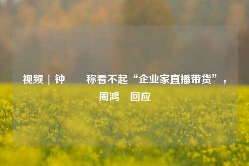 视频 | 钟睒睒称看不起“企业家直播带货”，周鸿祎回应