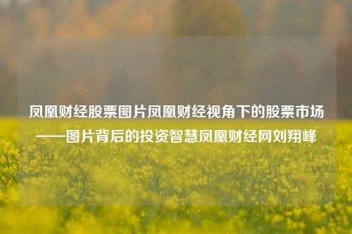 凤凰财经股票图片凤凰财经视角下的股票市场——图片背后的投资智慧凤凰财经网刘翔峰