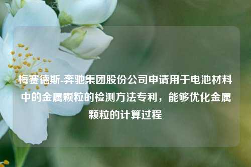 梅赛德斯-奔驰集团股份公司申请用于电池材料中的金属颗粒的检测方法专利，能够优化金属颗粒的计算过程