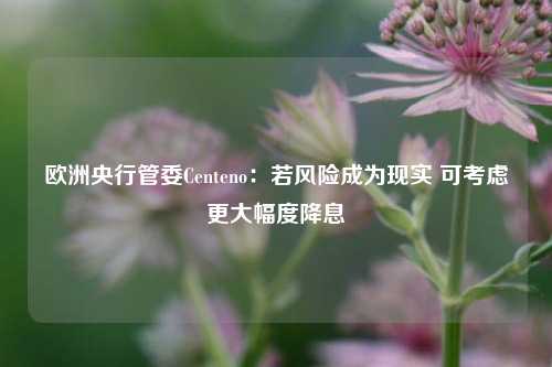 欧洲央行管委Centeno：若风险成为现实 可考虑更大幅度降息