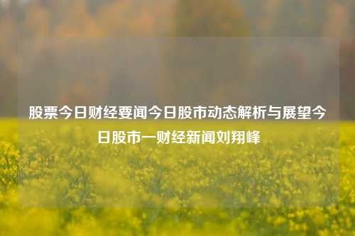 股票今日财经要闻今日股市动态解析与展望今日股市一财经新闻刘翔峰