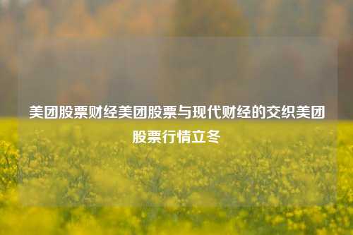 美团股票财经美团股票与现代财经的交织美团股票行情立冬