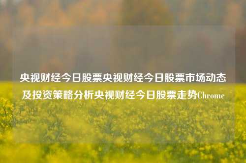 央视财经今日股票央视财经今日股票市场动态及投资策略分析央视财经今日股票走势Chrome