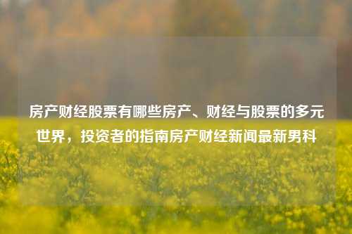 房产财经股票有哪些房产、财经与股票的多元世界，投资者的指南房产财经新闻最新男科