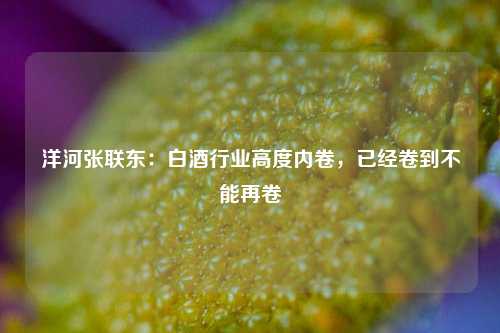 洋河张联东：白酒行业高度内卷，已经卷到不能再卷