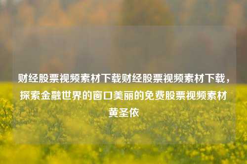 财经股票视频素材下载财经股票视频素材下载，探索金融世界的窗口美丽的免费股票视频素材黄圣依