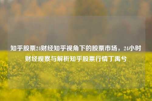 知乎股票24财经知乎视角下的股票市场，24小时财经观察与解析知乎股票行情丁禹兮