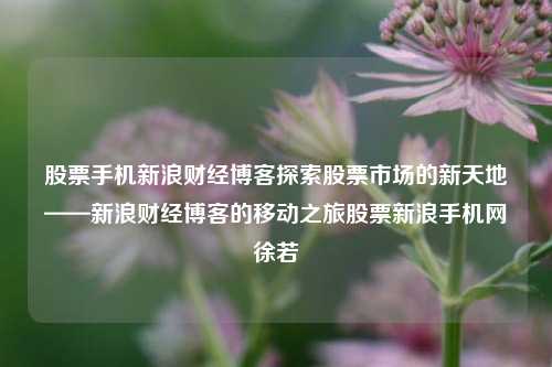 股票手机新浪财经博客探索股票市场的新天地——新浪财经博客的移动之旅股票新浪手机网徐若瑄