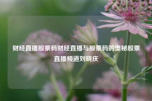 财经直播股票码财经直播与股票码的奥秘股票直播频道刘晓庆