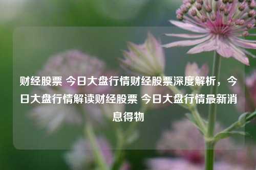 财经股票 今日大盘行情财经股票深度解析，今日大盘行情解读财经股票 今日大盘行情最新消息得物