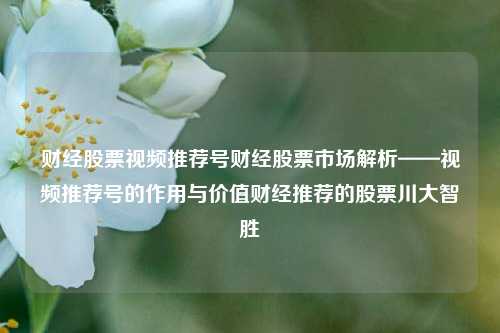 财经股票视频推荐号财经股票市场解析——视频推荐号的作用与价值财经推荐的股票川大智胜