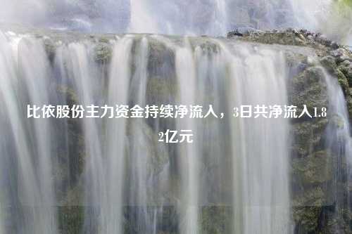 比依股份主力资金持续净流入，3日共净流入1.82亿元